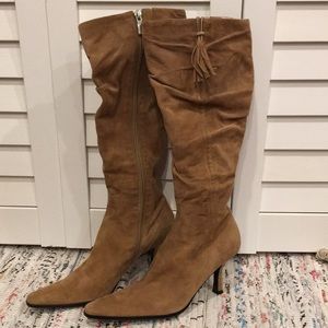 Nine West Pointed Toe Suede Heel Boots